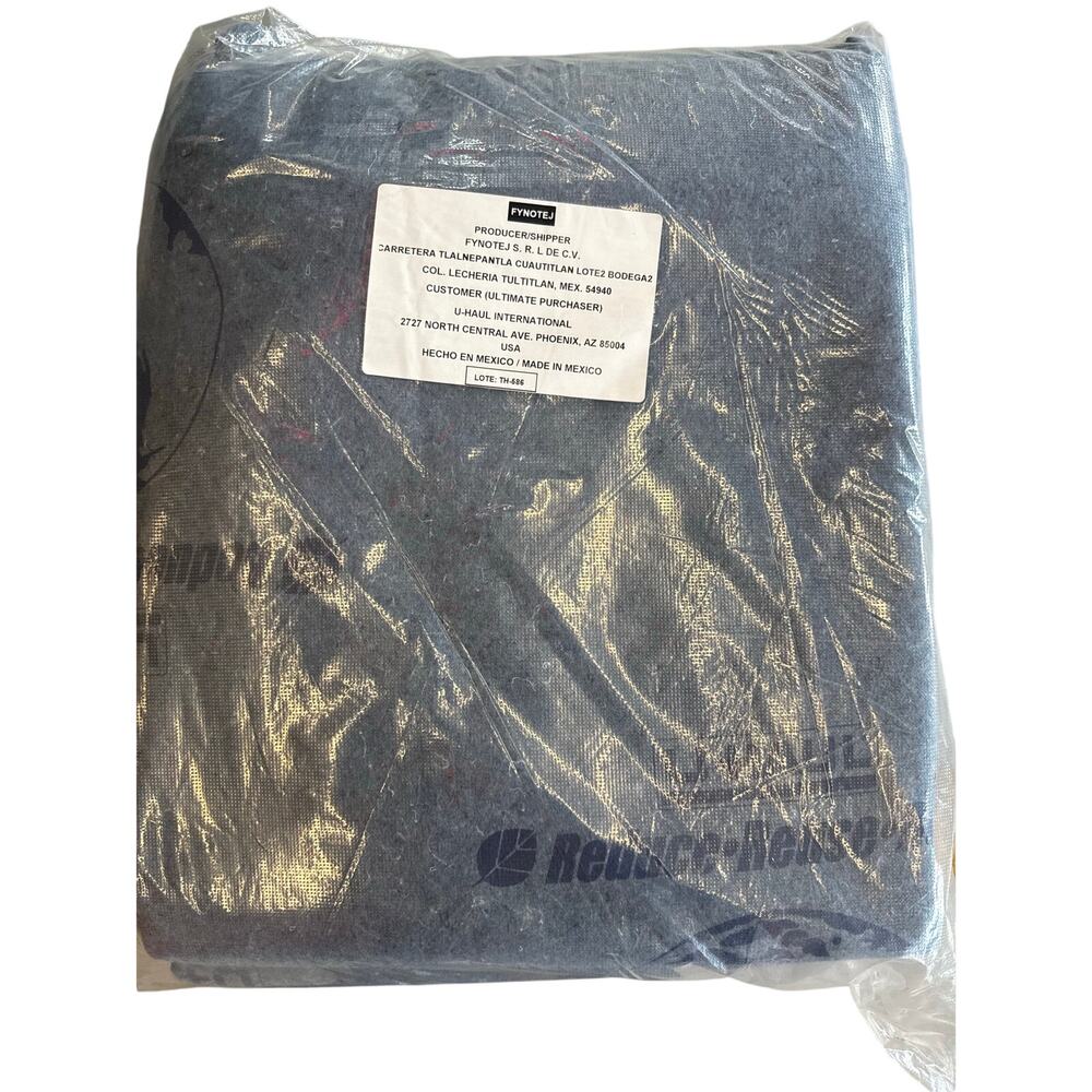 Uhaul 6 Blankets 84x70 New  plastic wrapping. gray Reduce Reuse logo printed